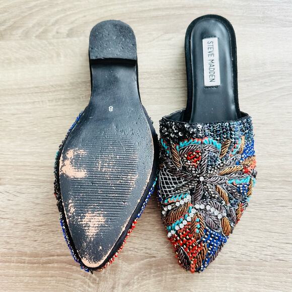 Steve Madden Lyrics Sequin Beaded Slip On RARE Mules - Picture 4 of 4